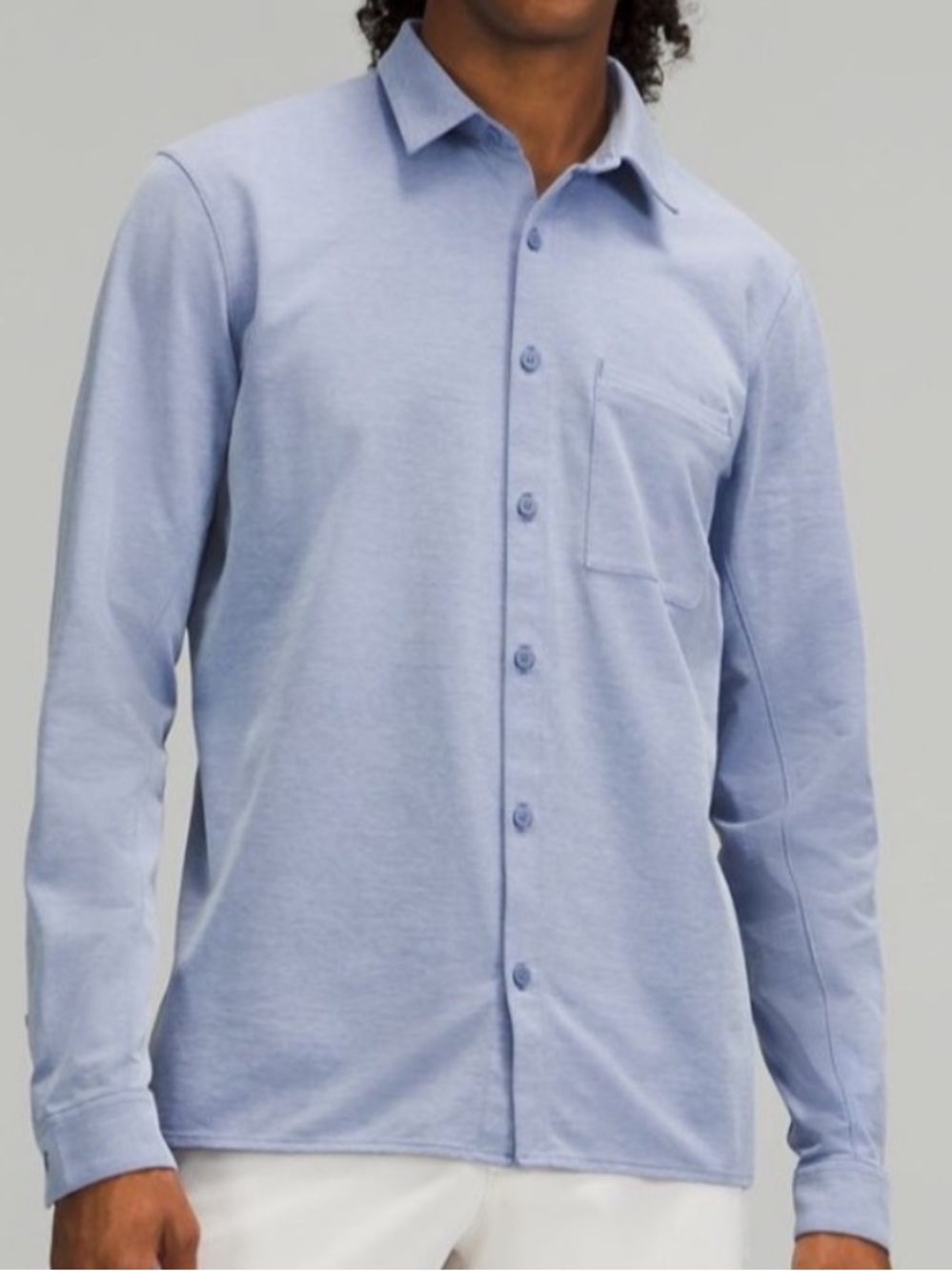 Lululemon Commission Long Sleeve Shirt *Harbor Blue / White | Size Medium